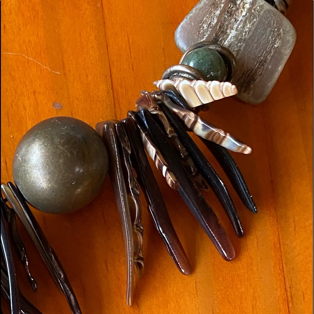 Large Artisan-Made Tribal Statement Necklace - image 5